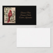 Roter Kardinal und Pinien Visitenkarte (Vorne/Hinten)