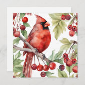 Roter Kardinal und Red Berry Branch Weihnachten (Vorne/Hinten)