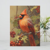 Roter Kardinal und Waldbeeren Karte (Stehend Vorderseite)