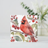 Roter Kardinal und wilde Berries Weihnachten (Stehend Vorderseite)