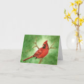 Roter Kardinal Urlaubskarte mit Liebe, Frieden, Ho Karte (Gelbe Blume)