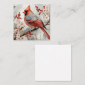 Roter Kardinal-Vogel auf einer Zweigstelle Mitteilungskarte (Vorne/Hinten)