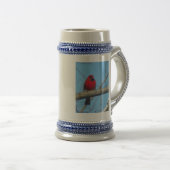 Roter Kardinal/Vogel Bierglas (VorderseiteRechts)