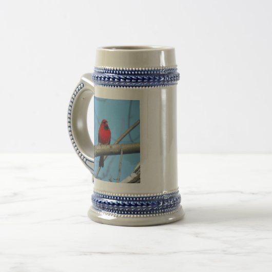 Roter Kardinal/Vogel Bierglas (Vorderseite Links)