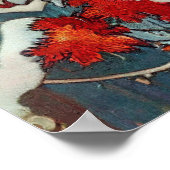 Roter Kardinal Vogel im Schnee Poster (Ecke)