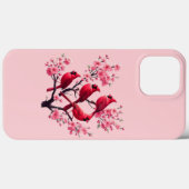 Roter Kardinal Vögel Rosa Kirsche Blossom Tree Bir Case-Mate iPhone Hülle (Rückseite (Horizontal))