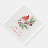 Roter Kardinal-Vogel Weihnachten Papier Serviette (Ecke)