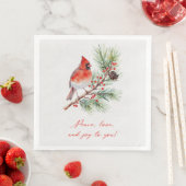 Roter Kardinal-Vogel Weihnachten Papier Serviette (Beispiel)