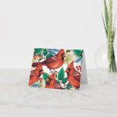 Roter Kardinal Vögel Weihnachten Winterurlaub Dankeskarte (Vorderseite)