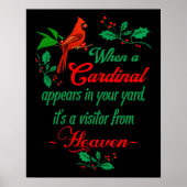 Roter Kardinal Vogel - Weihnachtsziffern Poster (Vorne)