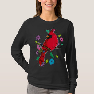 Roter Kardinal Vogelbiologe Songbird Garden Ornit T-Shirt
