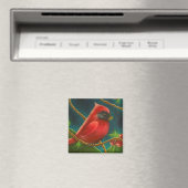 ROTER KARDINAL-VOGELMAGNET MAGNET (In Situ (Geschirrspüler))