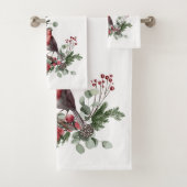 Roter Kardinal Vogelrege Badhandtuch Set (Insitu)