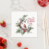 Roter Kardinal Vogelrege Serviette (Beispiel)