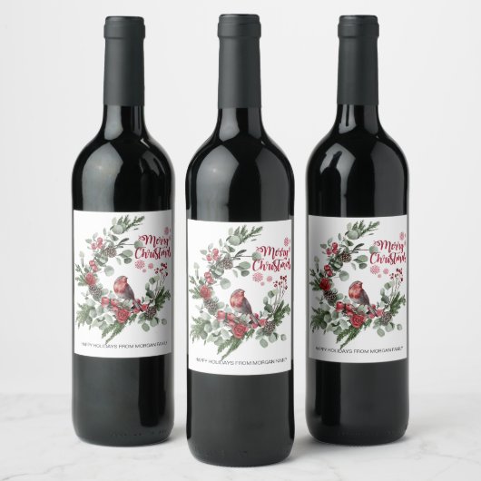 Roter Kardinal Vogelrege Weinetikett (Flaschen)