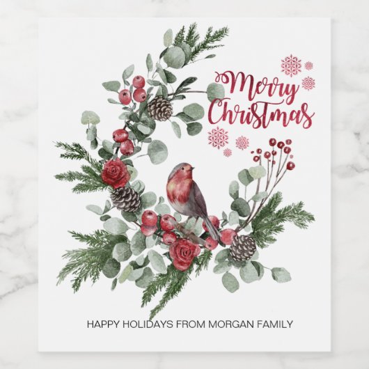 Roter Kardinal Vogelrege Weinetikett (Einzelnes Label)