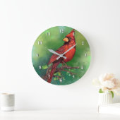 Roter Kardinal-Vogeluhr Große Wanduhr (Zuhause)