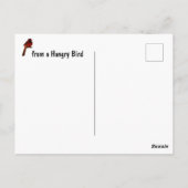 Roter Kardinal von Birdfeeder Hangry Bird Postkarte (Rückseite)