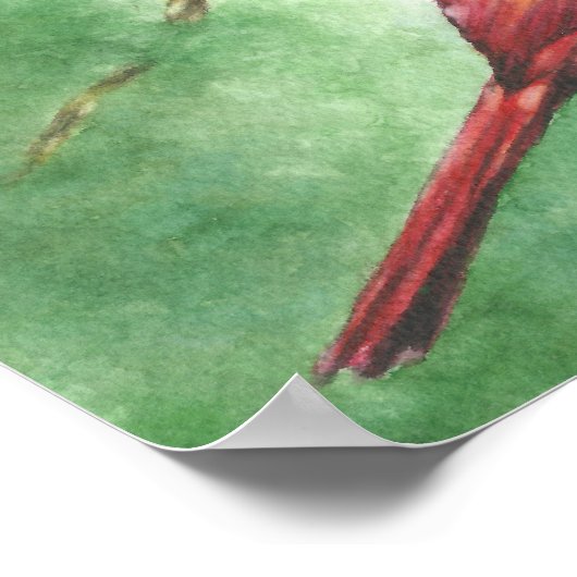 Roter Kardinal von Männern in Bäumen Poster (Ecke)
