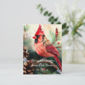 Roter Kardinal von unserem Haus zu Ihren Einladung (Stehend Vorderseite)