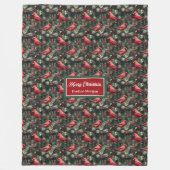 Roter Kardinal Wasserfarbe Farbton unbedruckt Fleecedecke (Vorderseite)