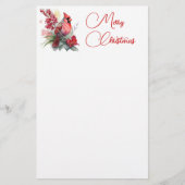 Roter Kardinal Weihnachten Briefpapier (Vorderseite)