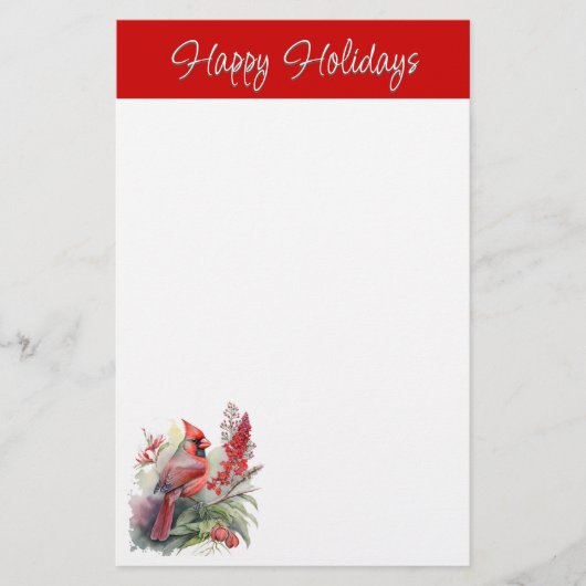 Roter Kardinal Weihnachten Briefpapier (Vorderseite)