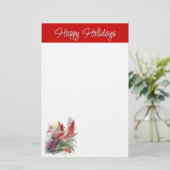 Roter Kardinal Weihnachten Briefpapier (Stehend Vorderseite)