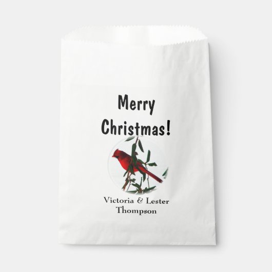 Roter Kardinal Weihnachten Geschenktütchen (Vorderseite)