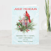 Roter Kardinal Weihnachten Karte (Vorderseite)