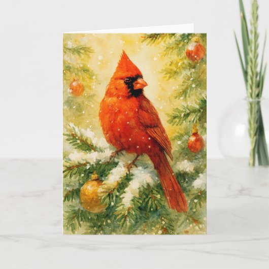Roter Kardinal Weihnachten Karte (Vorderseite)