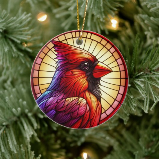 Roter Kardinal Weihnachten Keramik Ornament (Baum)