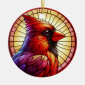 Roter Kardinal Weihnachten Keramik Ornament (Vorne)