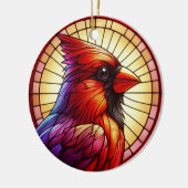 Roter Kardinal Weihnachten Keramik Ornament (Links)