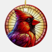 Roter Kardinal Weihnachten Keramik Ornament (Hinten)