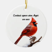 Roter Kardinal Weihnachten Keramik Ornament (Vorne)