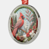 Roter Kardinal Weihnachten Ornament Aus Metall (Links)