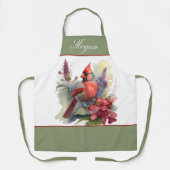 Roter Kardinal Weihnachten Schürze (Vorderseite)