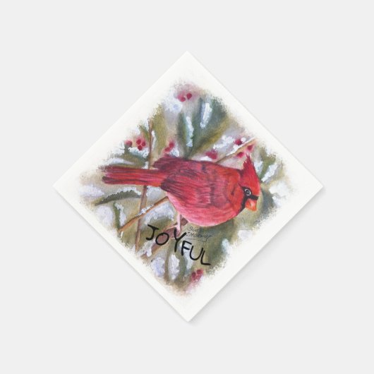 Roter Kardinal Weihnachten Serviette (Ecke)