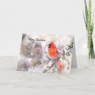 Roter Kardinal Weihnachts-Falt-Grußkarte Feiertagskarte