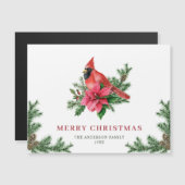 Roter Kardinal Weihnachtsfeiertag Magnetkarte (Vorne/Hinten)