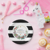 Roter Kardinal Weihnachtskranz in modernen Aquarel Pappteller (Party)