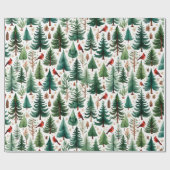 Roter Kardinal Weihnachtsvogel Feiertag Geschenkpapier (Flach)