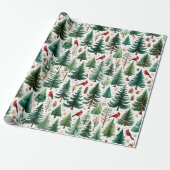 Roter Kardinal Weihnachtsvogel Feiertag Geschenkpapier (Ungerollt)