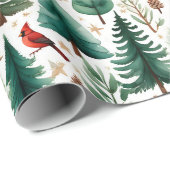 Roter Kardinal Weihnachtsvogel Feiertag Geschenkpapier (Rolleneckpunkt)