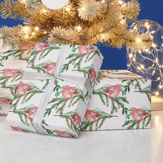 Roter Kardinal Weihnachtsvögel Geschenkpapier (Feiertage)