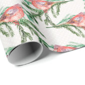 Roter Kardinal Weihnachtsvögel Geschenkpapier (Rolleneckpunkt)