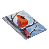 Roter Kardinal Winter Aquarell Notizblock (Rechte Seite)