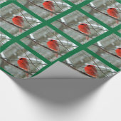 Roter Kardinal Winter (Grüne Grenze) Packpapier (Ecke)