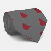 Roter Kardinal Winter Snow Vector Krawatte (Gerollt)
